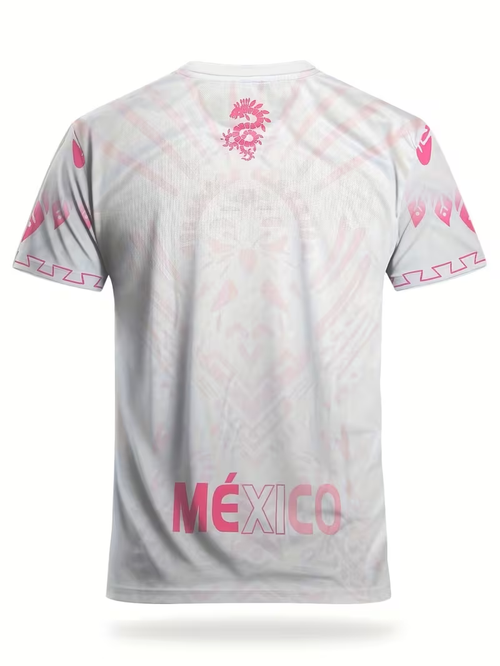 Mexico Comfortable Crew Neck - Breathable - Pnk/Wth - Men's Top Shirt